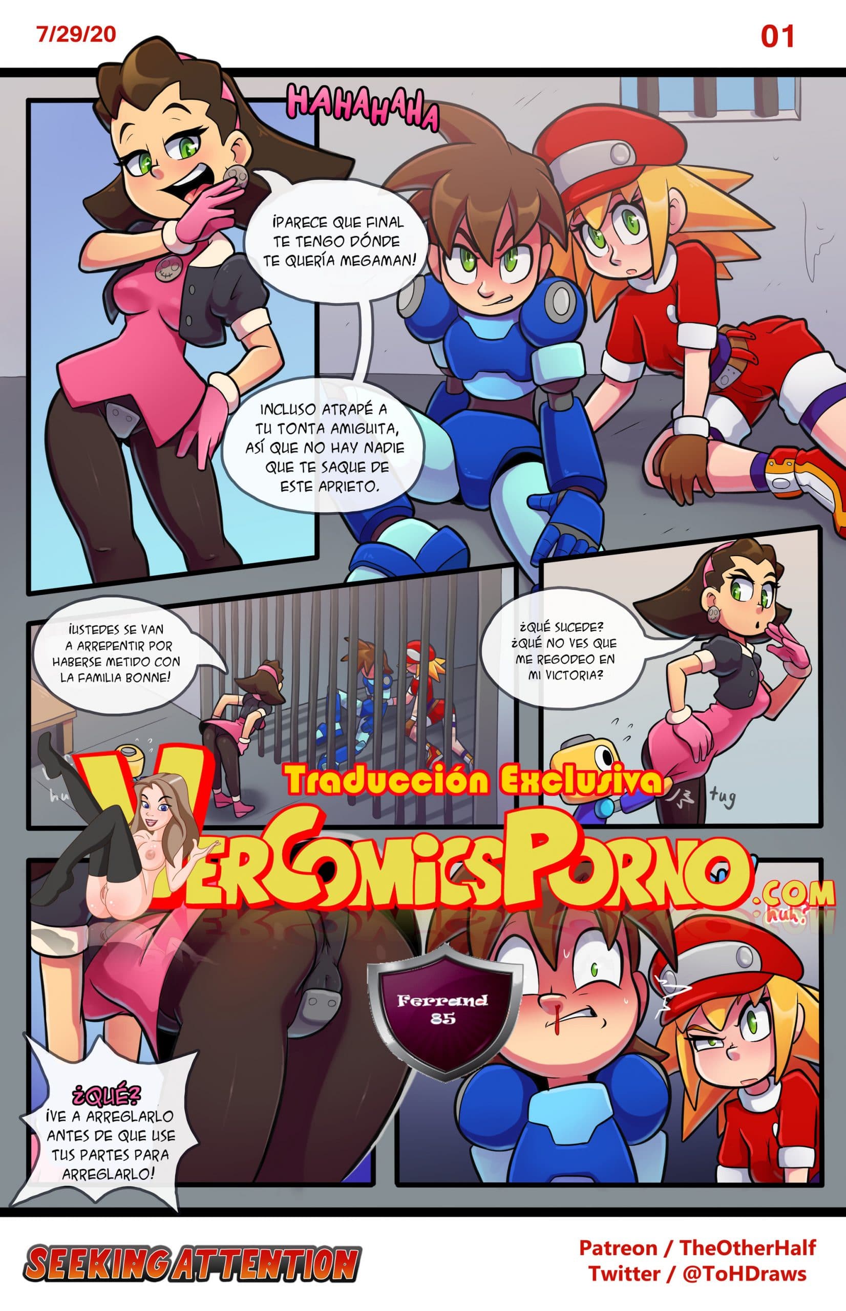 1652px x 2560px - Mega Man XXX: Tron y Roll dando placer - Vercomicsporno